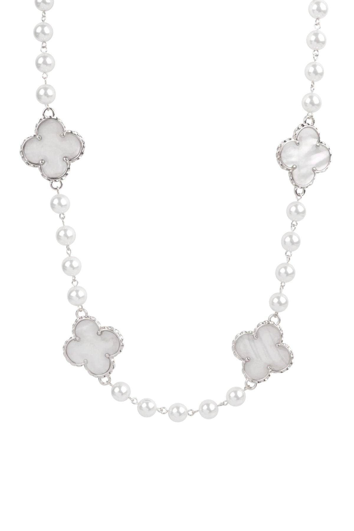 ELEGANT CLOVER SHAPE SHELL LONG NECKLACE/1PC