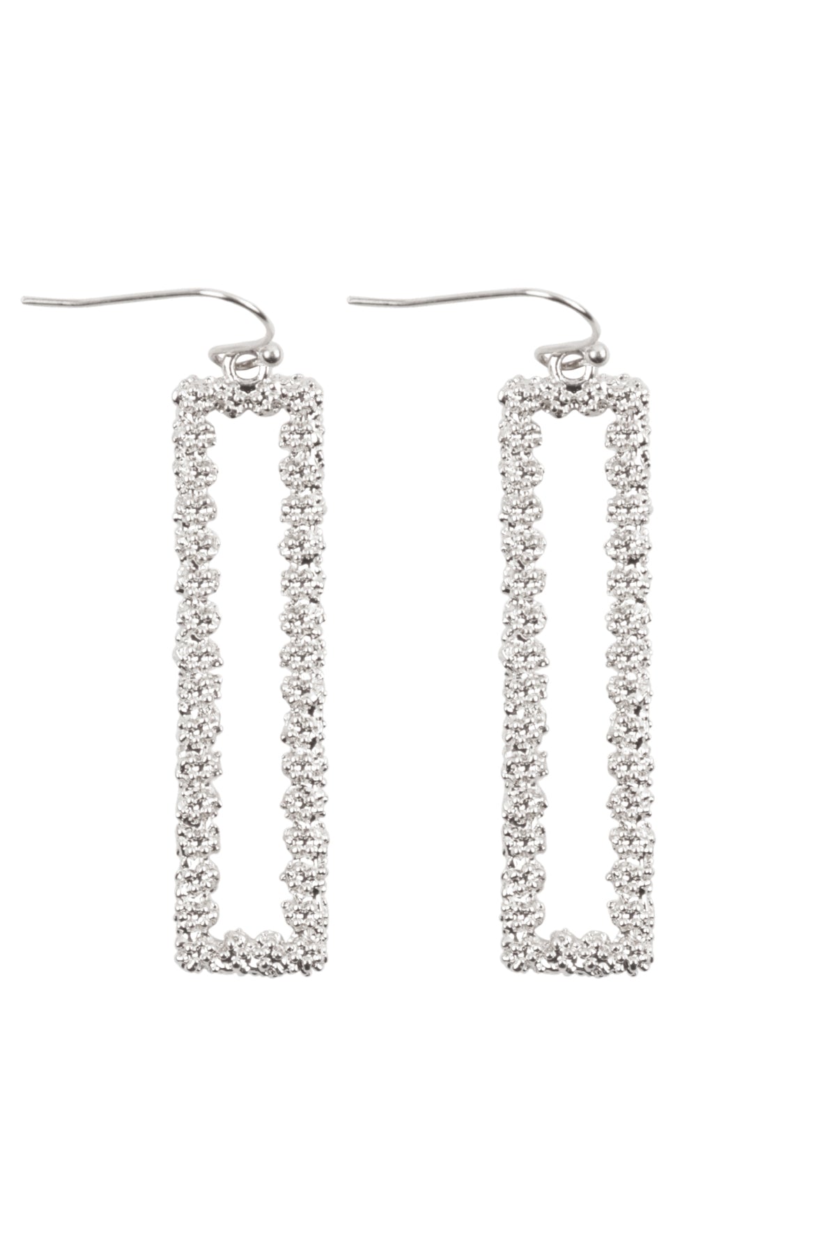 1.75" BAR SHAPE TEXTURED FISH HOOK EARRINGS