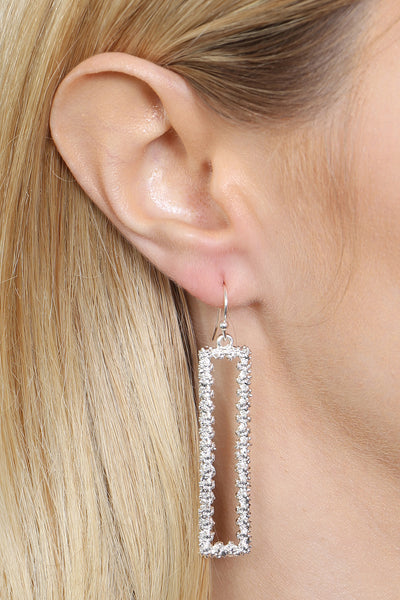 1.75" BAR SHAPE TEXTURED FISH HOOK EARRINGS