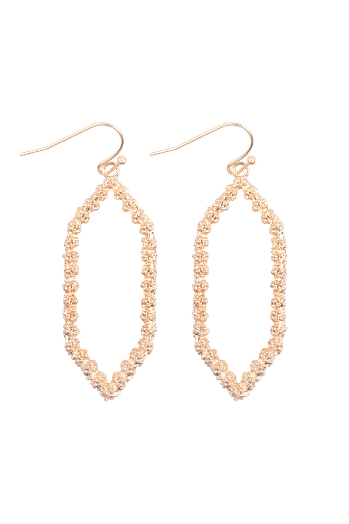 1.75" HEXAGON SHAPED METAL HOOK EARRINGS