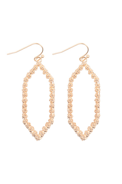 1.75" HEXAGON SHAPED METAL HOOK EARRINGS