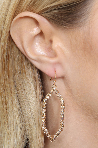 1.75" HEXAGON SHAPED METAL HOOK EARRINGS