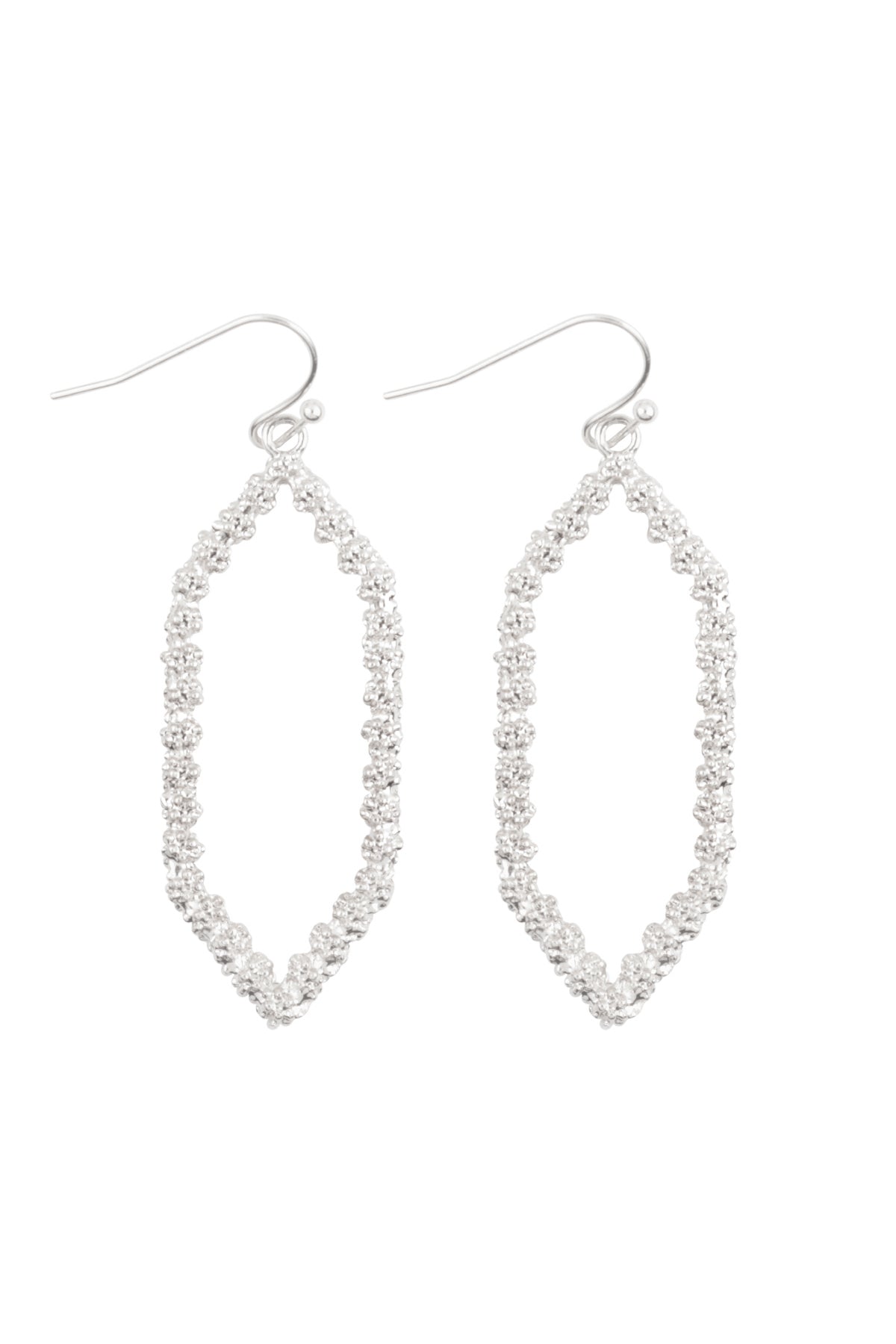 1.75" HEXAGON SHAPED METAL HOOK EARRINGS