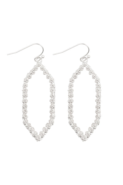 1.75" HEXAGON SHAPED METAL HOOK EARRINGS