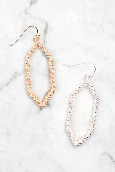 1.75" HEXAGON SHAPED METAL HOOK EARRINGS