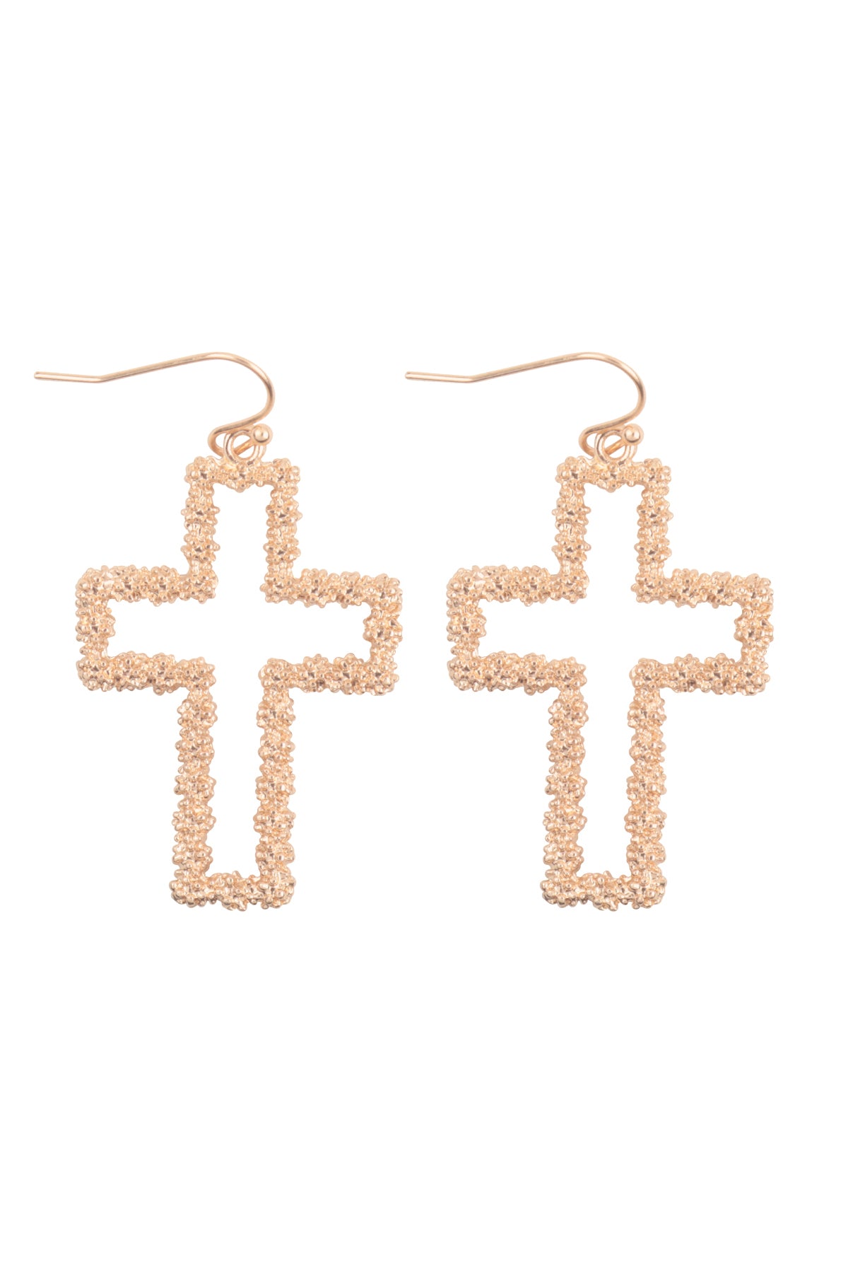 CROSS TEXTURED METAL EARRINGS