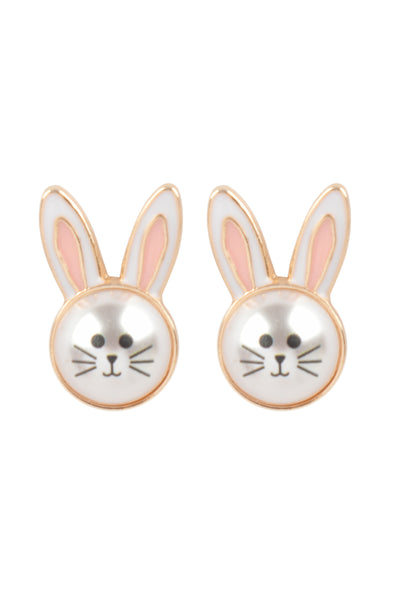 0.75" RABBIT PEARL POST EARRINGS