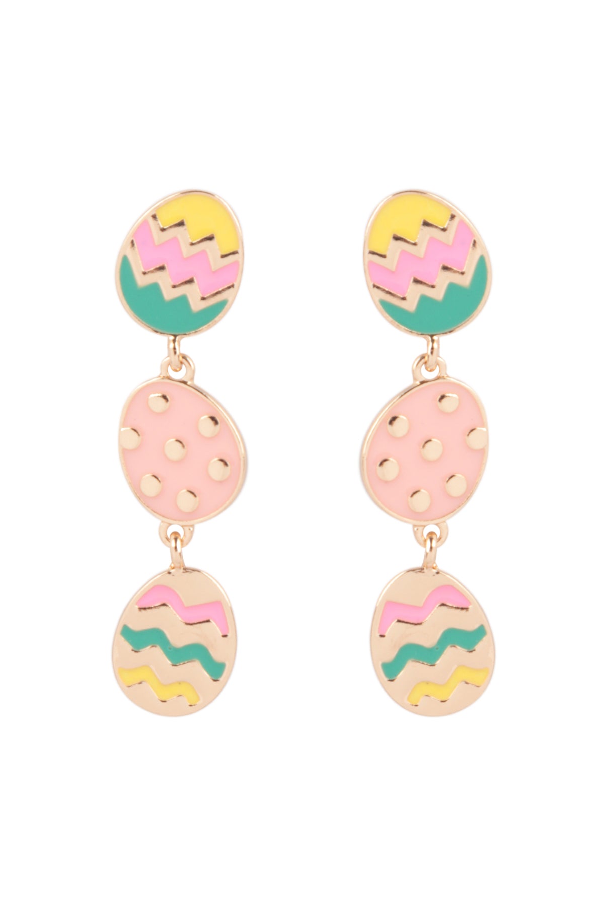 2.25" EASTER EGG ENAMEL LINEAR POST EARRINGS