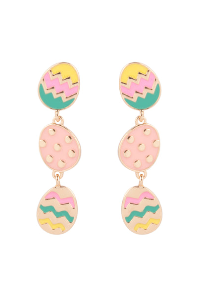 2.25" EASTER EGG ENAMEL LINEAR POST EARRINGS