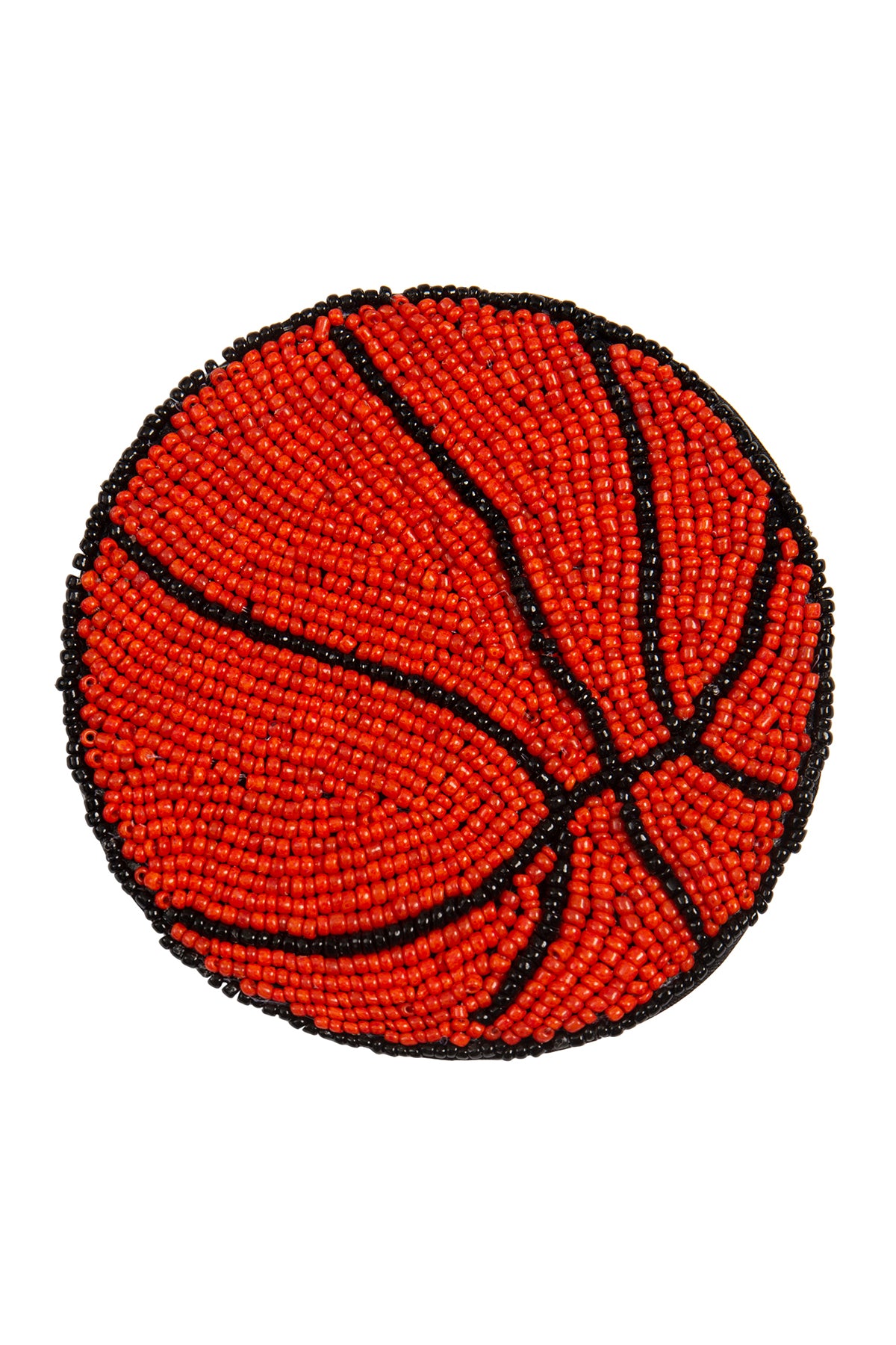 4" BASKETBALL HANDMADE SEED BEAD COASTER