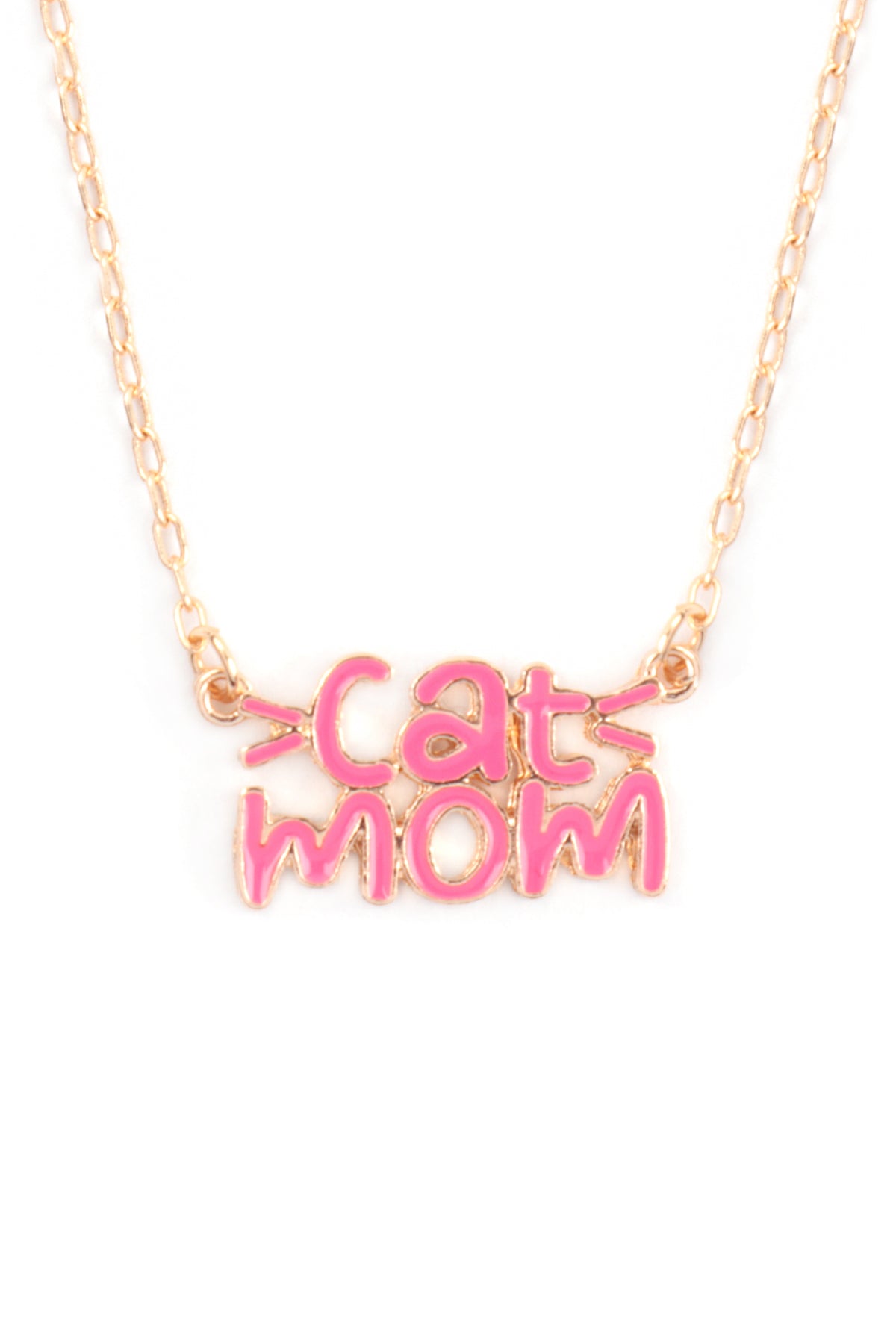 16" CAT MOM ENAMEL SHORT NECKLACE