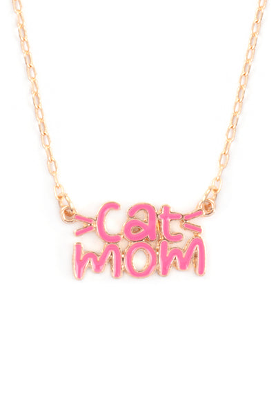 16" CAT MOM ENAMEL SHORT NECKLACE