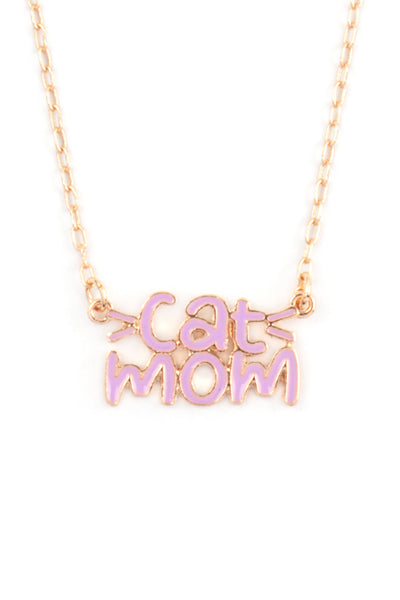 16" CAT MOM ENAMEL SHORT NECKLACE
