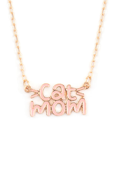 16" CAT MOM ENAMEL SHORT NECKLACE
