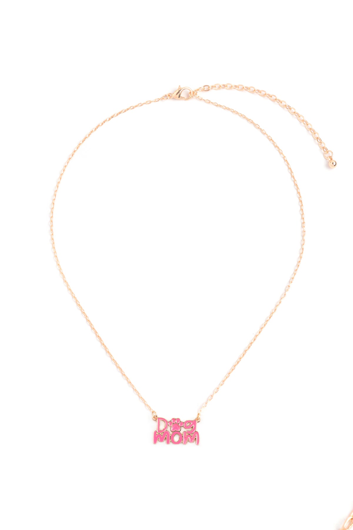 16" DOG MOM ENAMEL SHORT NECKLACE