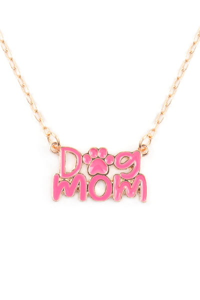 16" DOG MOM ENAMEL SHORT NECKLACE