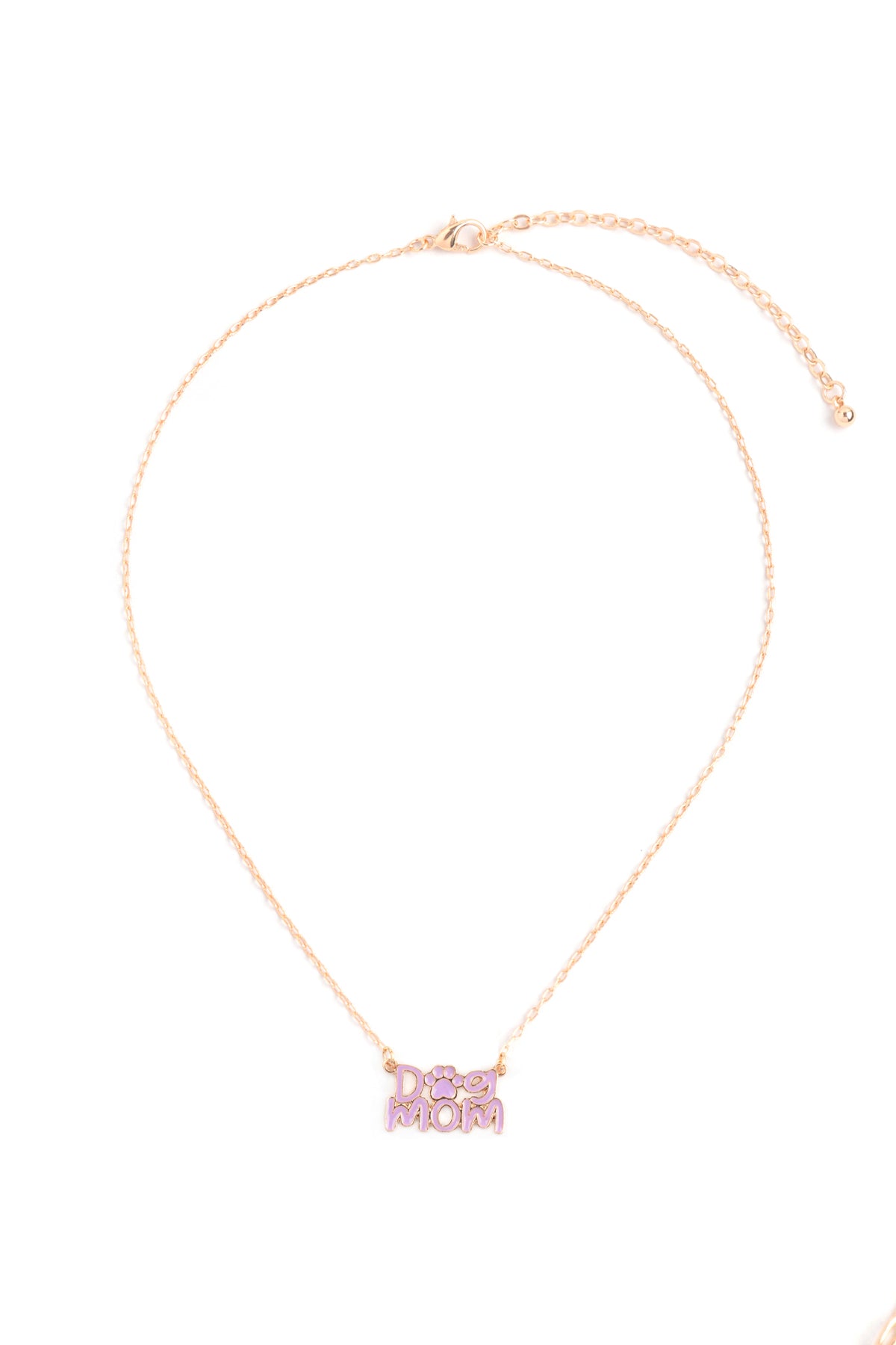 16" DOG MOM ENAMEL SHORT NECKLACE