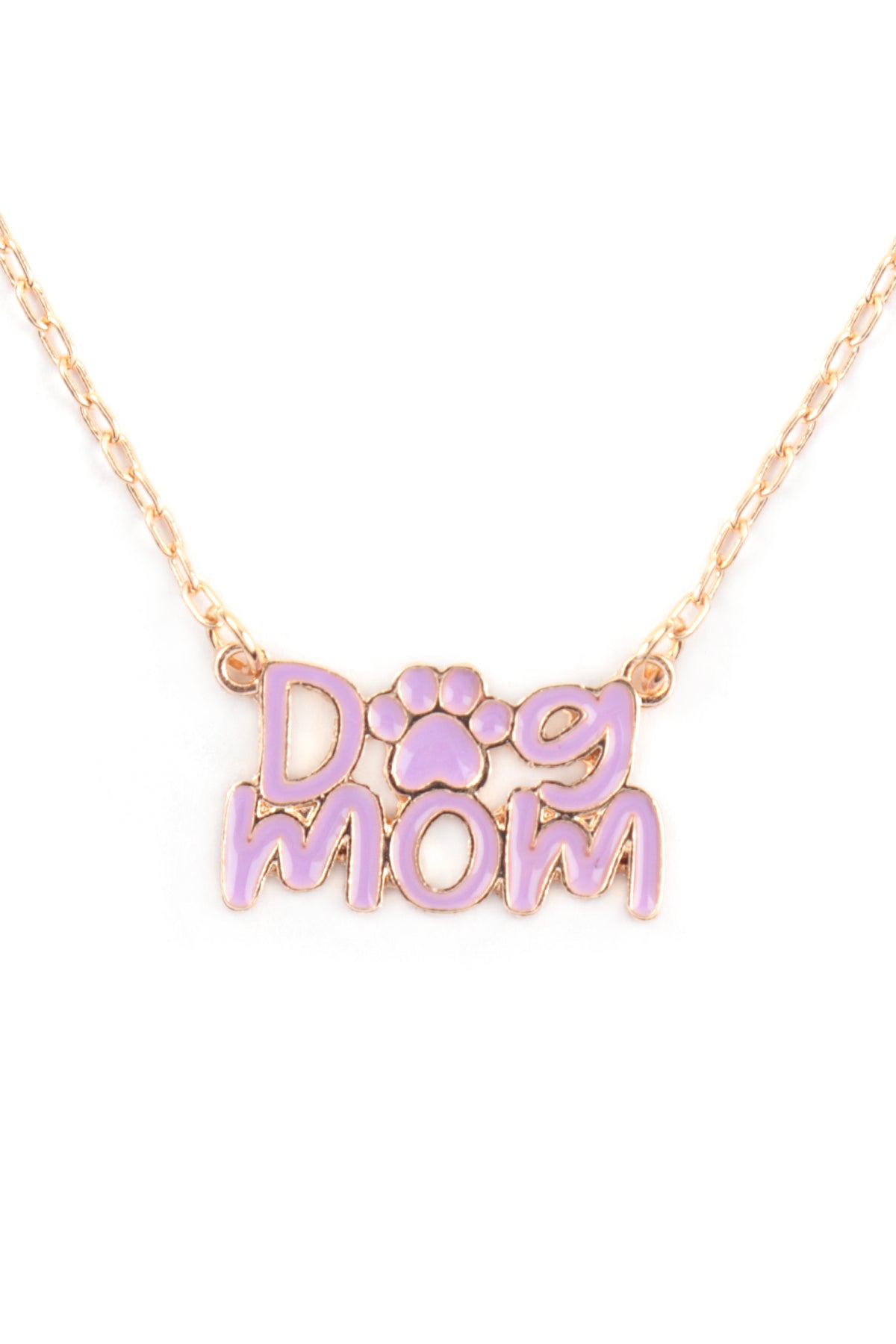 16" DOG MOM ENAMEL SHORT NECKLACE