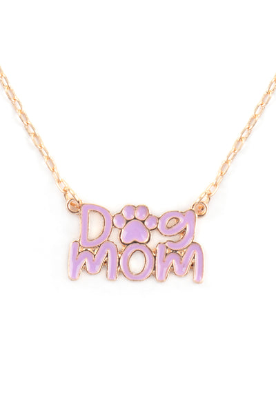 16" DOG MOM ENAMEL SHORT NECKLACE