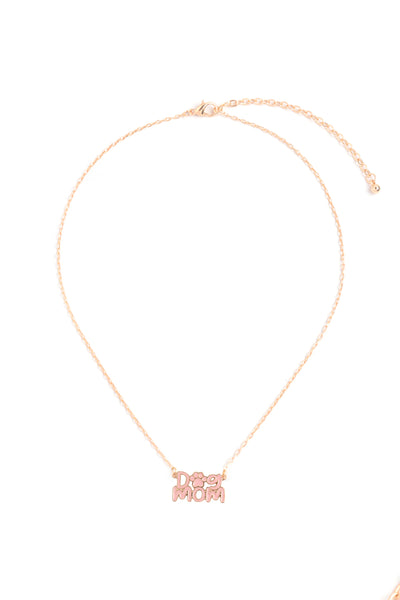 16" DOG MOM ENAMEL SHORT NECKLACE