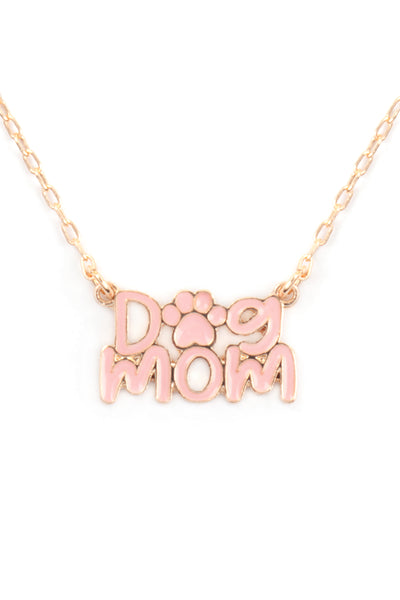 16" DOG MOM ENAMEL SHORT NECKLACE