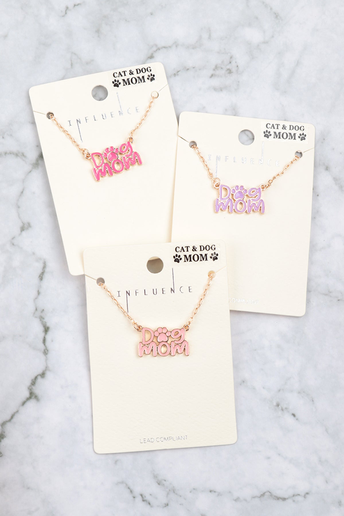 16" DOG MOM ENAMEL SHORT NECKLACE