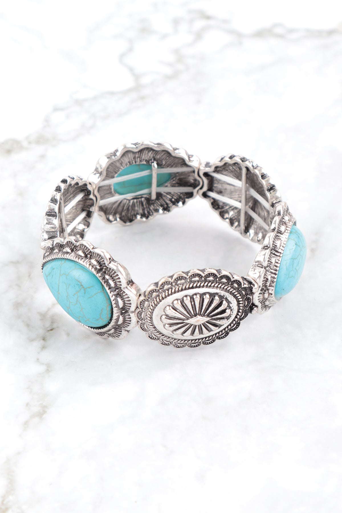 WESTERN CONCHO WITH NATURAL STONE BRACELET (NOW $5.75 ONLY!)