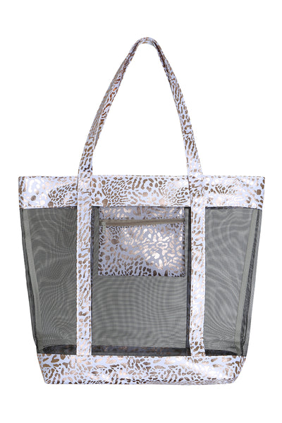 GLITTER LEOPARD TRANSPARENT TOTE BAG (NOW $6.50 ONLY!)