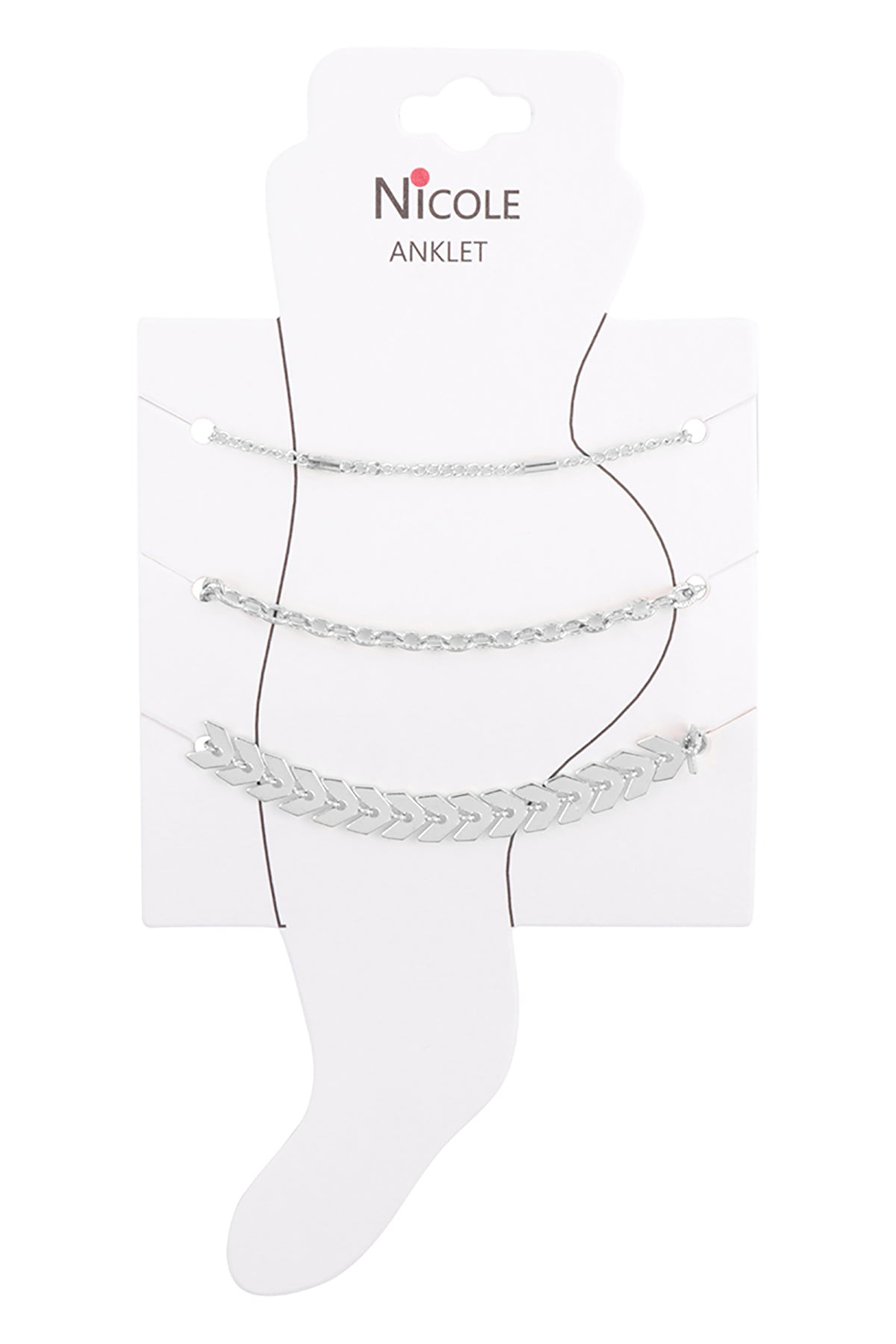 CHEVRON 3 LAYERED CHARM ANKLET