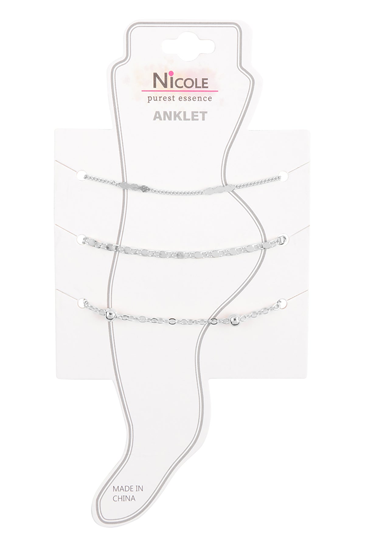 MULTI CHAIN 3 LAYERED CHARM ANKLET