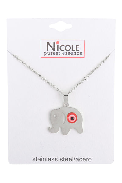 ELEPHANT W EVIL EYE PROTECTION PENDANT NECKLACE SET