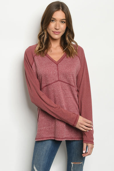 S16-4-3-T24096 BURGUNDY TOP