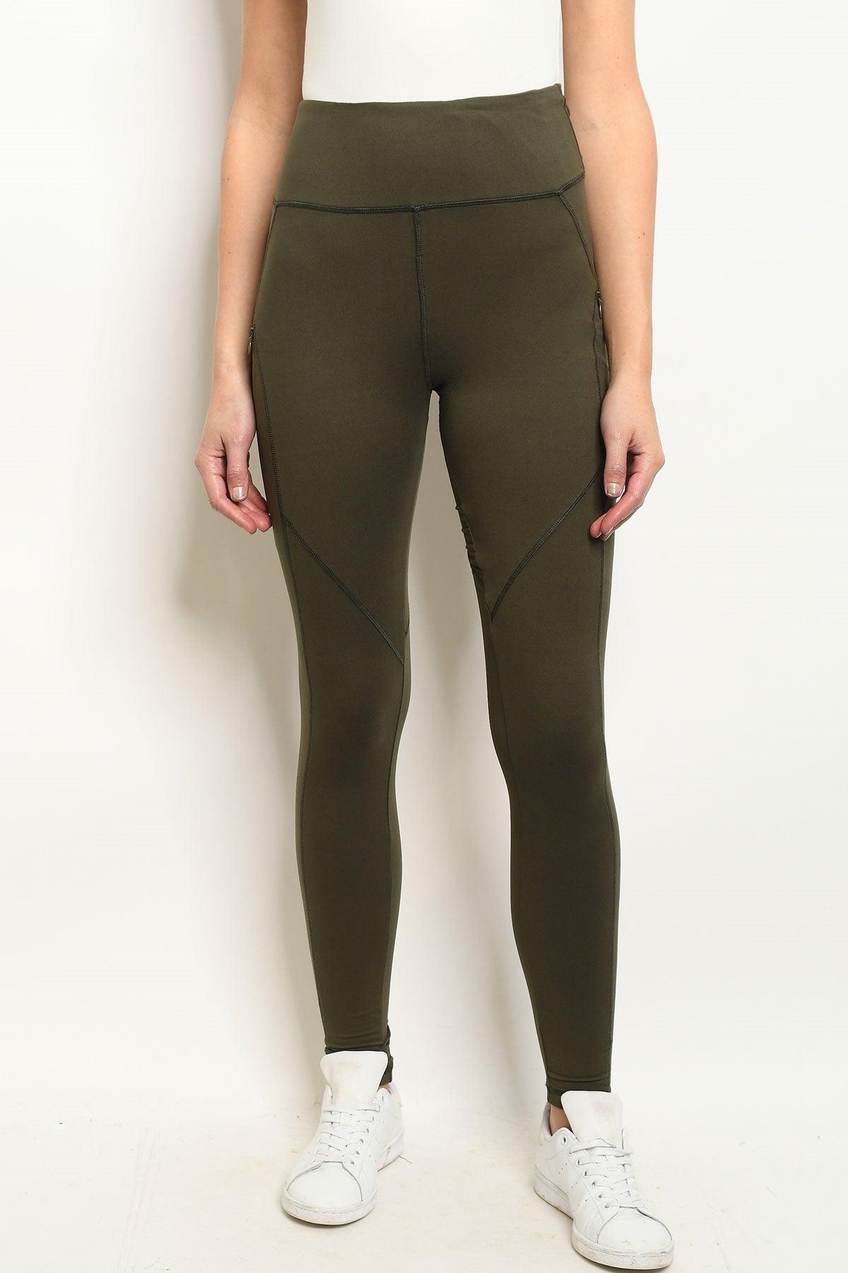 OLIVE LEGGINGS YOGA PANTS 2-2-2