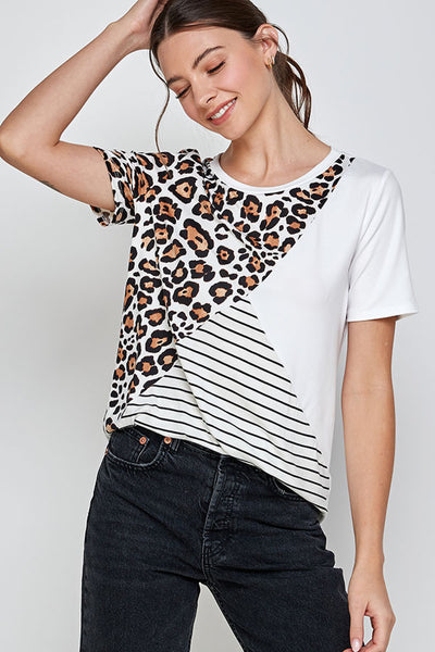 IVORY LEOPARD PRINT PLUS SIZE TOP
