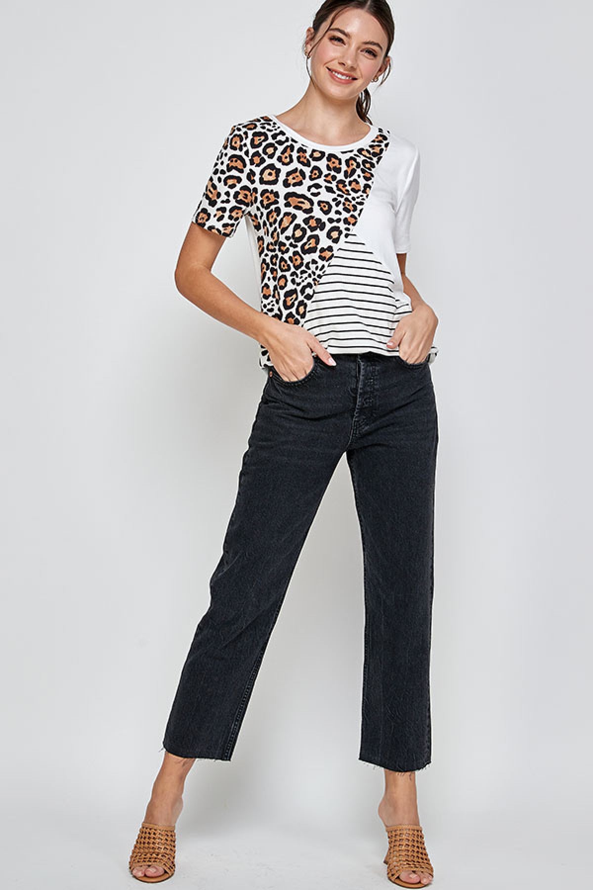 IVORY LEOPARD PRINT PLUS SIZE TOP