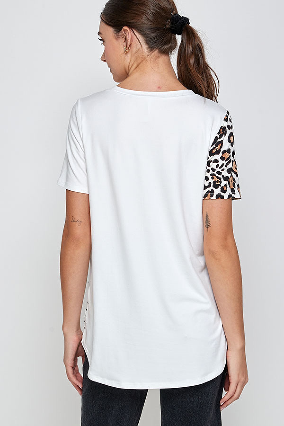 IVORY LEOPARD PRINT PLUS SIZE TOP