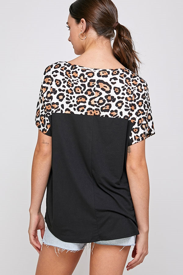 BLACK LEOPARD TOP