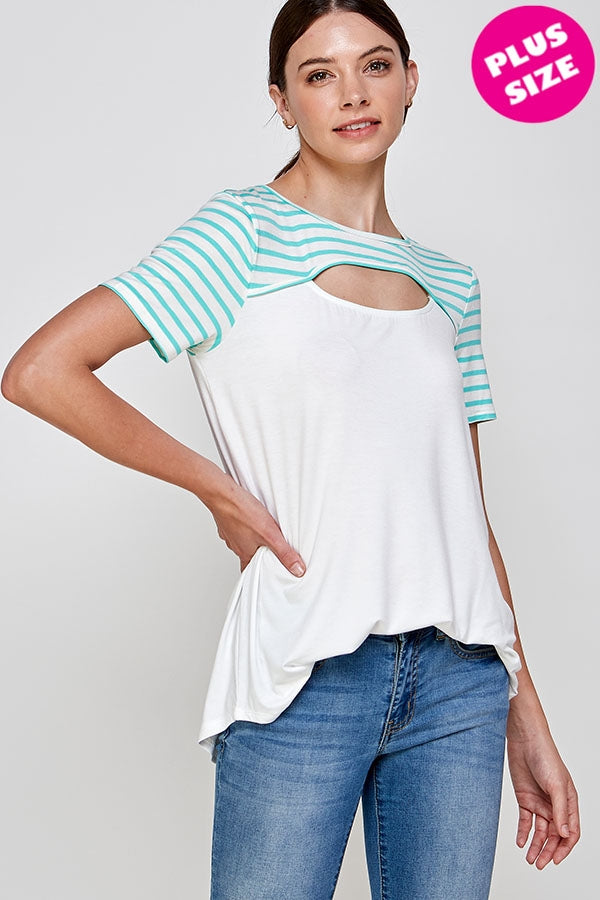 IVORY MINT PLUS SIZE TOP