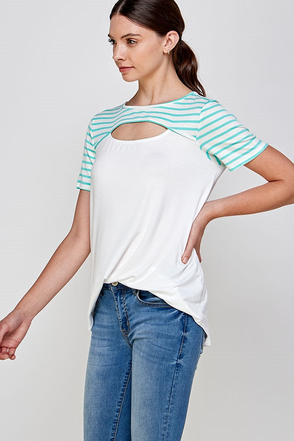 IVORY MINT PLUS SIZE TOP