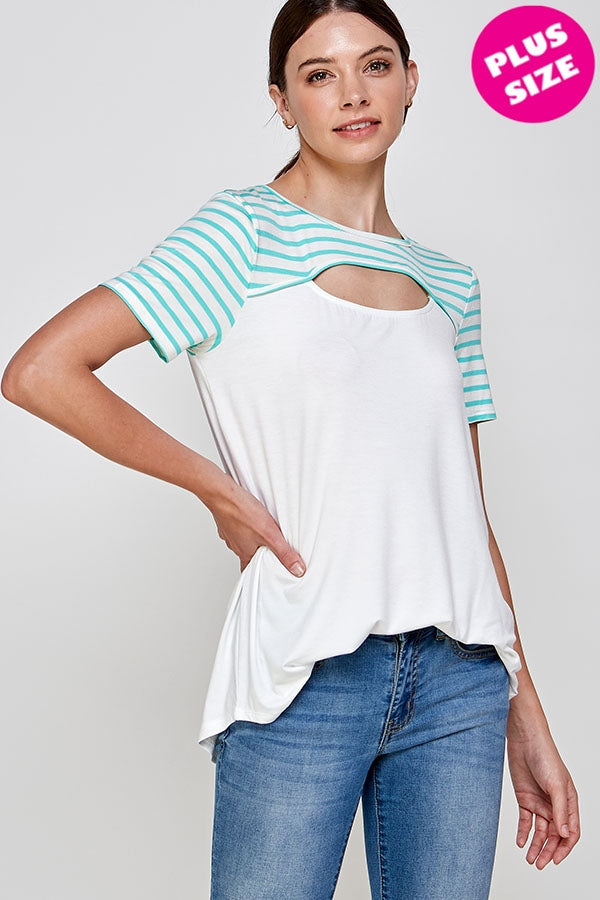 IVORY MINT PLUS SIZE TOP