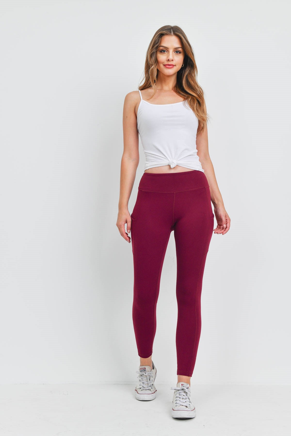 BURGUNDY LEGGINGS 2-2-2