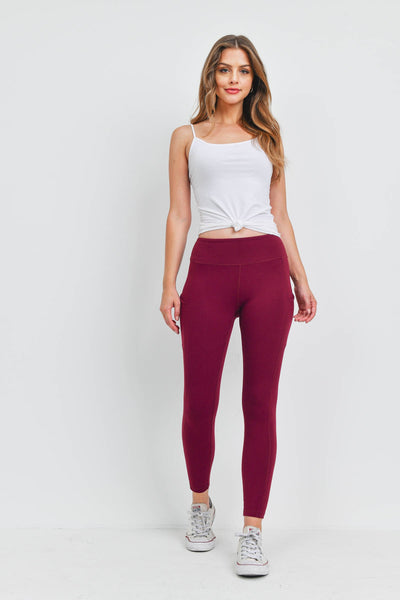 BURGUNDY LEGGINGS 2-2-2