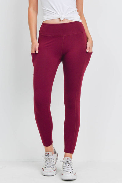 BURGUNDY LEGGINGS 2-2-2