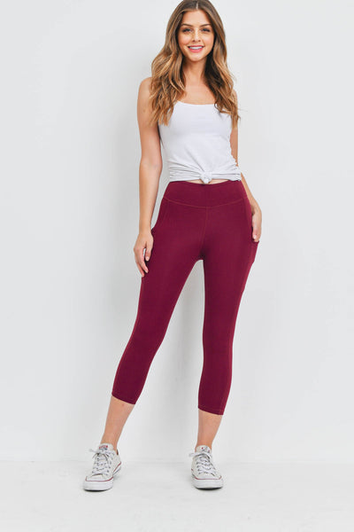 BURGUNDY LEGGINGS 2-2-2