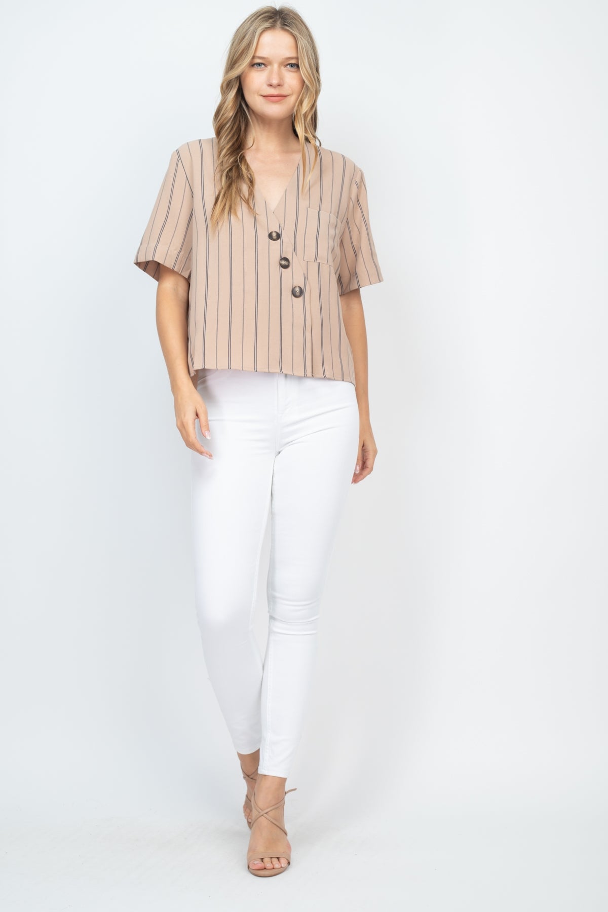 BEIGE STRIPES TOP (NOW $1.25 ONLY!)