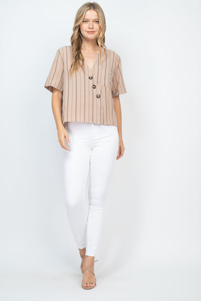 BEIGE STRIPES TOP (NOW $1.25 ONLY!)