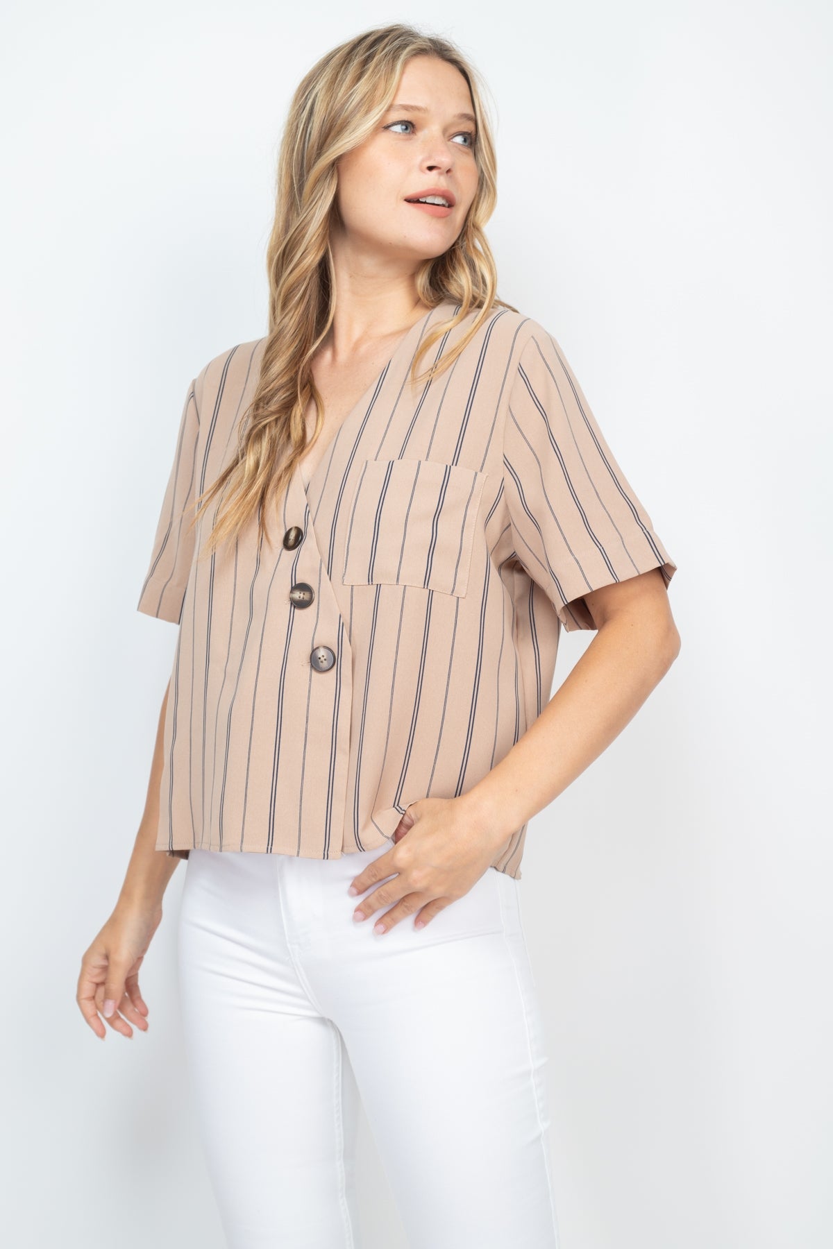 BEIGE STRIPES TOP (NOW $1.25 ONLY!)