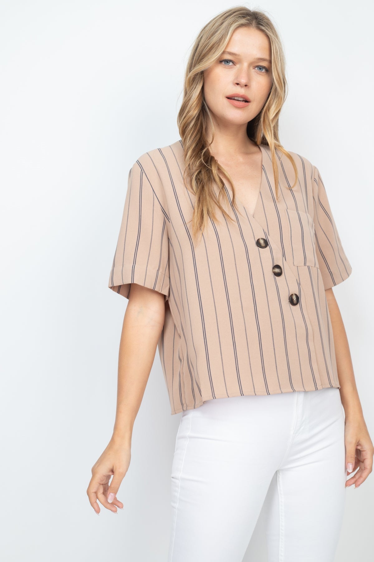 BEIGE STRIPES TOP (NOW $1.25 ONLY!)