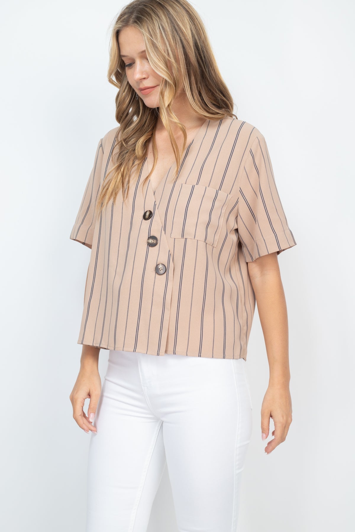 BEIGE STRIPES TOP (NOW $1.25 ONLY!)