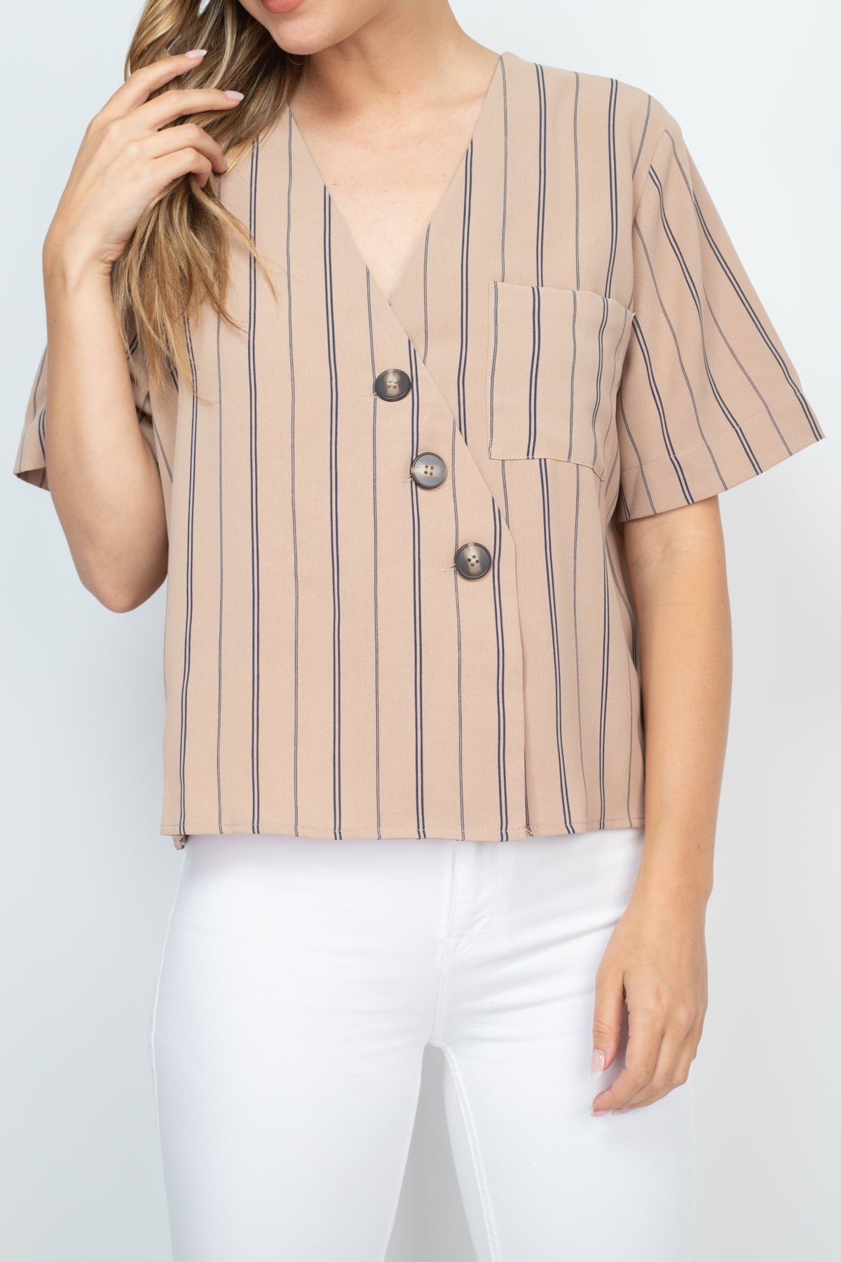 BEIGE STRIPES TOP (NOW $1.25 ONLY!)